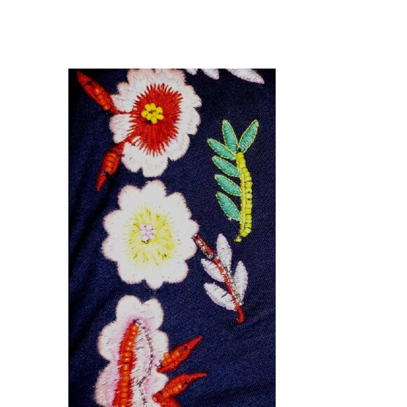 Boston Proper Floral Embroidered Flared Sleeves Cardigan - Picture 4 of 7